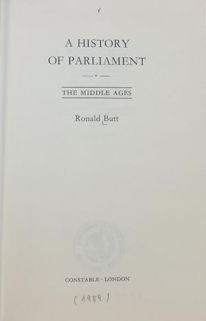 Seller image for A history of parliament : the Middle Ages. for sale by Antiquariat Bookfarm