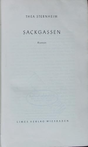 Seller image for Sackgassen. Roman. for sale by Antiquariat Bookfarm