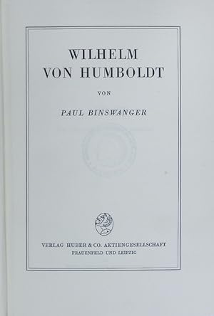 Bild des Verkufers fr Wilhelm von Humboldt. zum Verkauf von Antiquariat Bookfarm