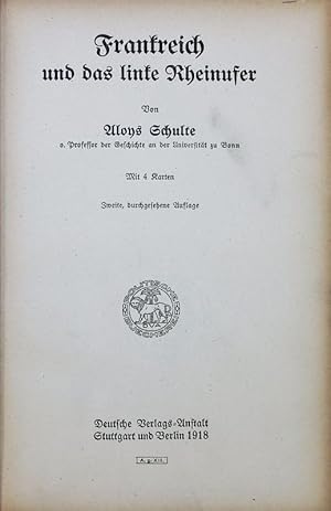 Seller image for Frankreich und das linke Rheinufer. for sale by Antiquariat Bookfarm