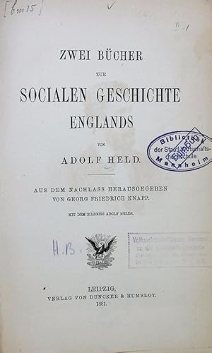 Bild des Verkufers fr Zwei Bcher zur socialen Geschichte Englands. zum Verkauf von Antiquariat Bookfarm