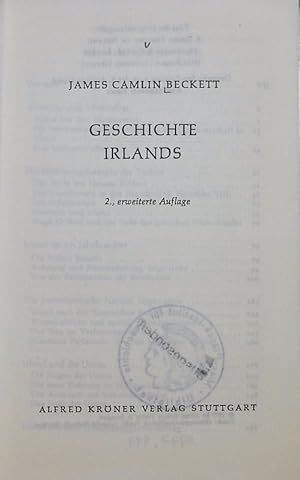 Seller image for Geschichte Irlands. Krners Taschenausgabe ; 419. for sale by Antiquariat Bookfarm