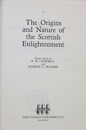 Seller image for The origins and nature of the Scottish Enlightenment : essays. for sale by Antiquariat Bookfarm