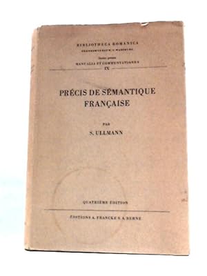 Bild des Verkufers fr Precis de Semantique Francaise zum Verkauf von World of Rare Books