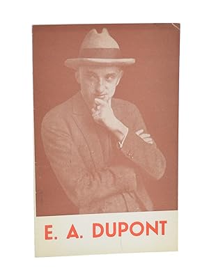 Seller image for E. A. DUPONT for sale by Librera Monogatari