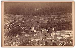 Fotografie Ernst Blumenthal, Wildbad, Ansicht Bad Wildbad, Blick über den Ort mit Kirche zum Wald