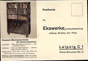 Ansichtskarte / Postkarte Reklame, Ekawerk Bücherschränke mit Glasschiebetüren, Leipzig