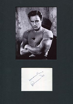 Marlon Brando autograph, signed album page mounted