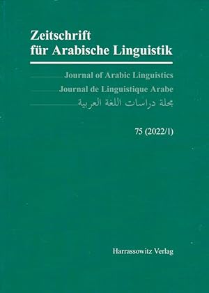 Bild des Verkufers fr Zeitschrift fr arabische Linguistik; Teil: 2022/1, 75. zum Verkauf von Fundus-Online GbR Borkert Schwarz Zerfa