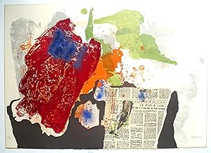 'Composition au Journal'. Original colour lithograph/serigraph numbered and signed.