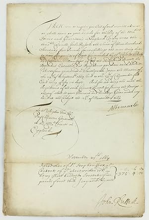 Manuscript Warrant Signed