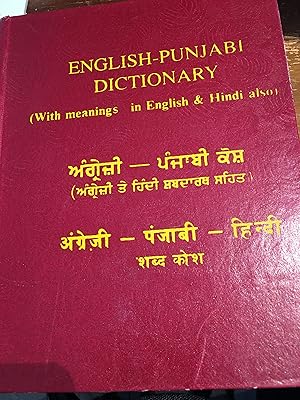 English - Punjabi Dictionary. With Meanings in English & Hindi Also.