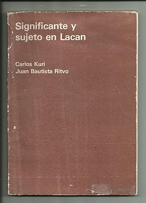 Imagen del vendedor de Significante y Sujeto en Lacan a la venta por Librera El Pez Volador