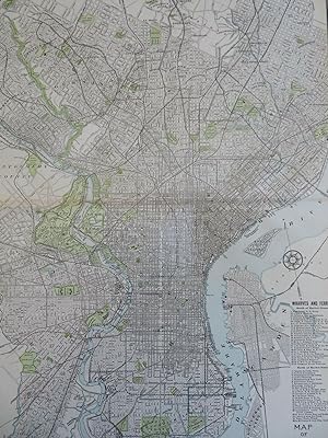 Philadelphia city plan Pennsylvania Germantown Foxborough 1902 Cram map
