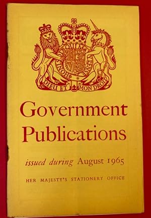 Government Publications Issued during August 1965.
