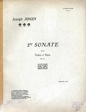 2ème SONATE POUR VIOLON ET PIANO. Op.34.