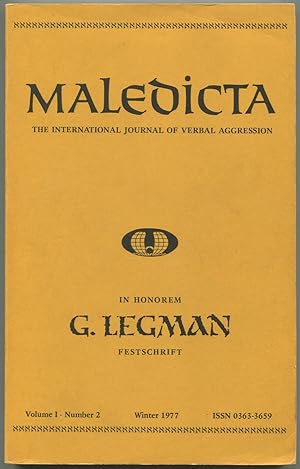 Bild des Verkufers fr A Festschrift for G. Legman [in] Maledicta: The International Journal of Verbal Aggression - Volume I, Number 2 - Winter 1977 zum Verkauf von Between the Covers-Rare Books, Inc. ABAA