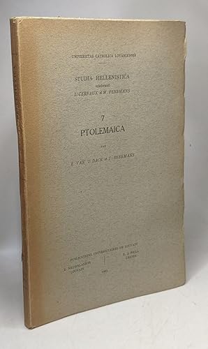 Imagen del vendedor de Ptolemaica 7 - Studia Hellenistica / Universitas catholicas lovaniensis a la venta por crealivres