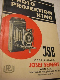 Photo Projektion Kino Verkaufskatalog JSE Spezialhaus Josef Seifert Wien