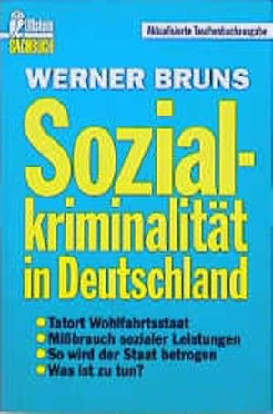 Bild des Verkufers fr Sozialkriminalitt in Deutschland zum Verkauf von Versandantiquariat Felix Mcke