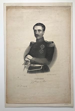 Friedrich, Großherzog von Baden [Bildnis halbrechts], Original-Lithographie,