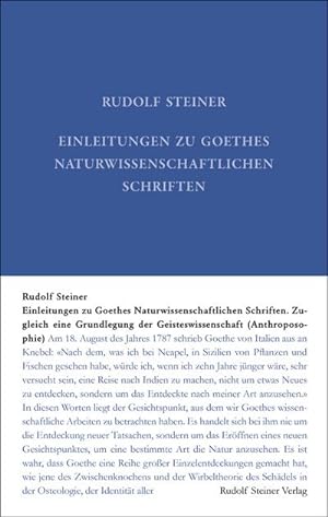 Seller image for Einleitungen zu Goethes Naturwissenschaftlichen Schriften for sale by AHA-BUCH GmbH