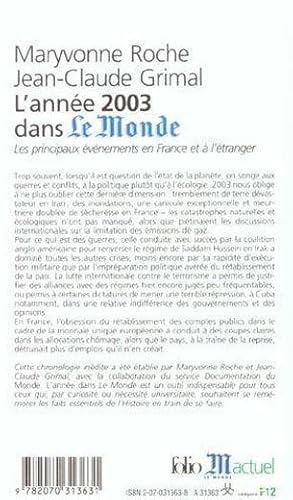 L'année 2003 dans "Le Monde"