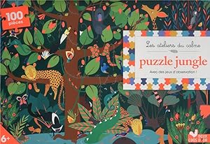 les ateliers du calme : puzzle jungle ; 1 puzzle 100 pièces et des jeux d'observation