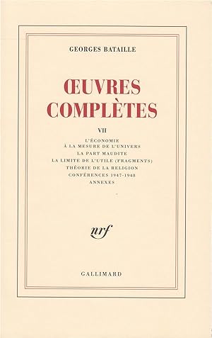 Image du vendeur pour oeuvres compltes t.7 mis en vente par Chapitre.com : livres et presse ancienne