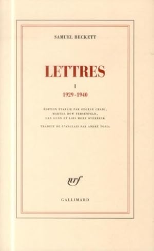 Immagine del venditore per lettres Tome 1 ; 1929-1940 venduto da Chapitre.com : livres et presse ancienne