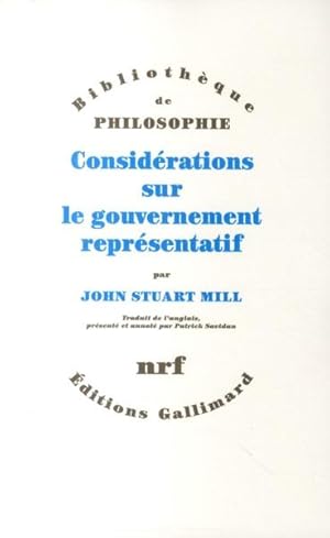 Seller image for Considrations sur le gouvernement reprsentatif for sale by Chapitre.com : livres et presse ancienne