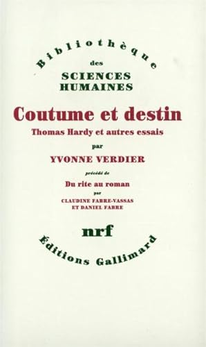 Seller image for Coutume et destin for sale by Chapitre.com : livres et presse ancienne