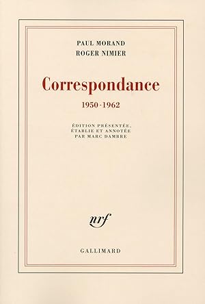 Seller image for correspondance (1950-1962) for sale by Chapitre.com : livres et presse ancienne