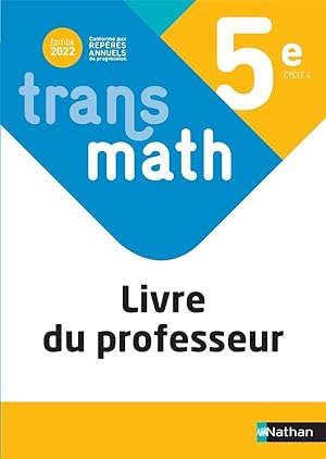 Seller image for transmath : 5e : livre du professeur (dition 2022) for sale by Chapitre.com : livres et presse ancienne