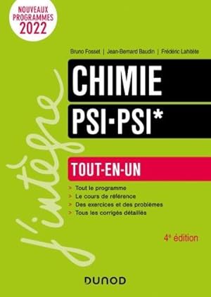 Chimie ; PSI/PSI* ; tout-en-un (4e édition)