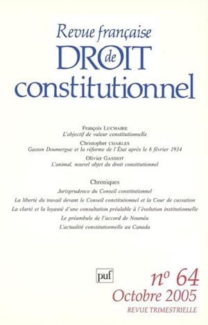 Revue française de droit constitutionnel n.64 (édition 2005)