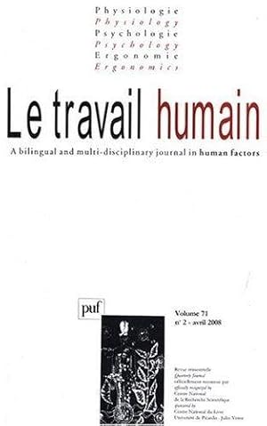 REVUE LE TRAVAIL HUMAIN n.71/2 (édition 2008)