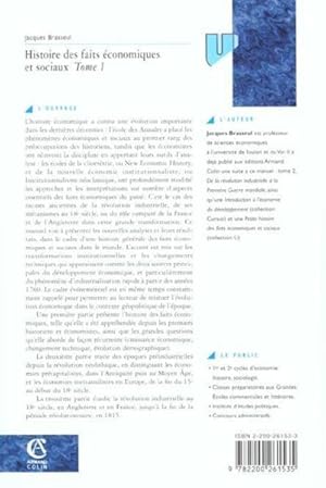 Histoire des faits économiques et sociaux. 1. Histoire des faits économiques et sociaux. De l'Ant...