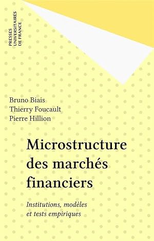 Imagen del vendedor de Microstructure des marchs financiers a la venta por Chapitre.com : livres et presse ancienne