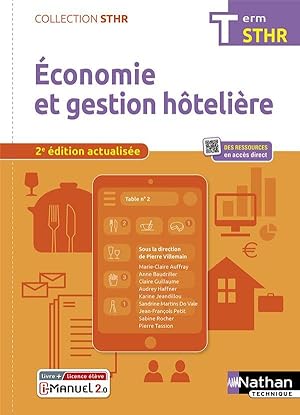 économie et gestion hôtelière : terminale STHR : livre + licence élève (édition 2022)