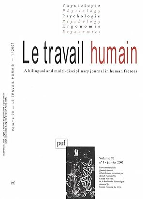 REVUE LE TRAVAIL HUMAIN n.70/1 (édition 2007)