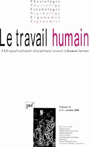 REVUE LE TRAVAIL HUMAIN n.71/4 (édition 2008)