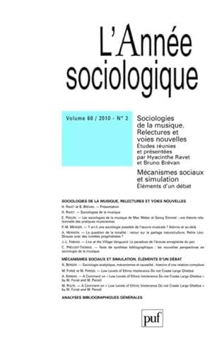 Seller image for Revue L'Anne sociologique n.60/2 (dition 2010) for sale by Chapitre.com : livres et presse ancienne