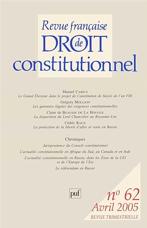 Revue française de droit constitutionnel n.62