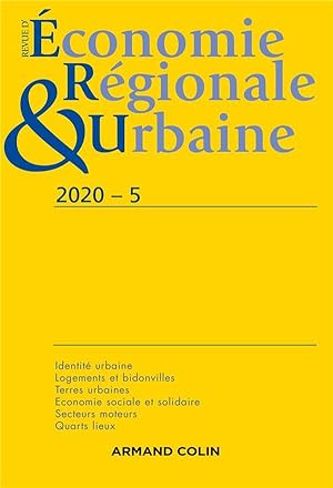 Revue d'économie régionale et urbaine n.2020-5 : varia
