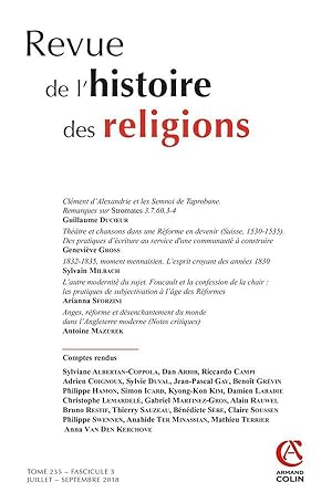 revue de l'histoire des religions : juillet/septembre 2018