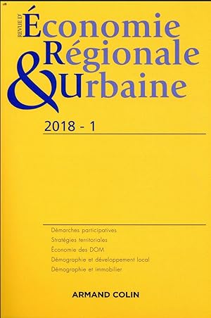 revue d'économie régionale et urbaine n.1 (édition 2018)