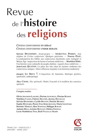 revue de l'histoire des religions n.238-1 : civitas confusionis en débat