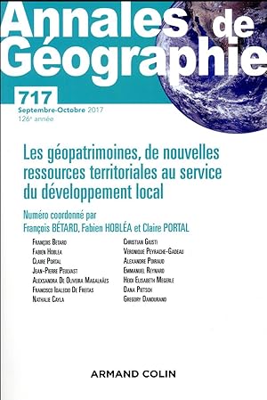 revue Annales de géographie n.717 : 5/2017