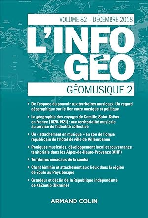 l'information géographique n.82 : décembre 2018 ; géomusique 2